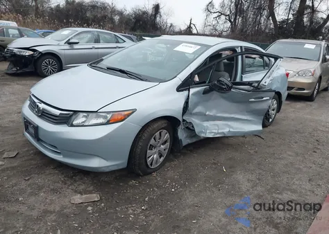 2012 Honda Civic Lx z USA, uszkodzony, nr VIN 19XFB2F5XCE311322